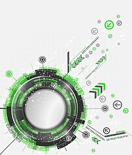 抽象科技綠色矢量背景素材