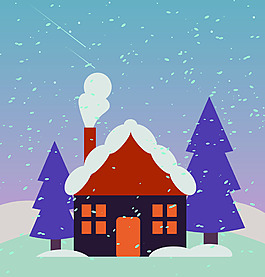 雪天廣告背景裝飾素材