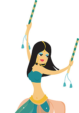 異域風(fēng)情卡通女孩png免扣元素