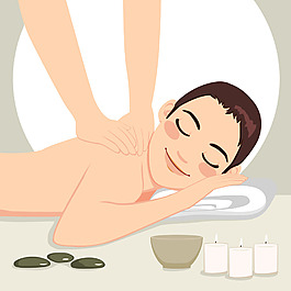 養(yǎng)生按摩矢量裝飾元素