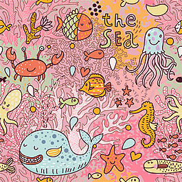 卡通魚插畫矢量素材
