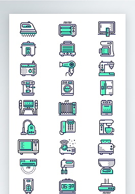 彩色家政服務(wù)圖標(biāo)矢量AI素材icon