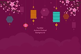 唯美中秋節(jié)簡約海報背景設計