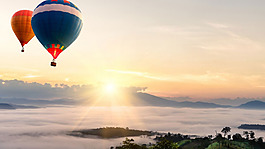 大氣運動熱氣球背景