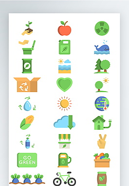 彩色低碳环保图标矢量AI素材icon