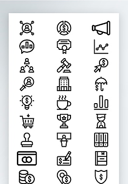 線性工作生活圖標矢量AI素材icon