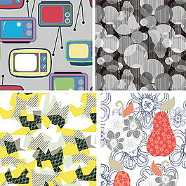 水彩手繪花紋矢量背景