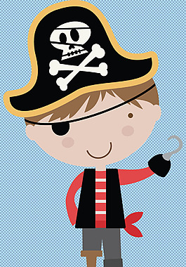 可爱卡通小海盗免抠png透明图层素材