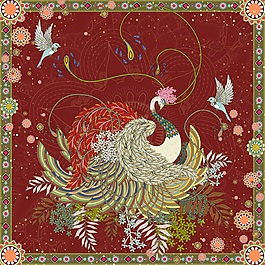 創(chuàng)意水彩鳳凰背景矢量素材