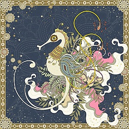 日本風(fēng)格花鳥(niǎo)背景矢量素材