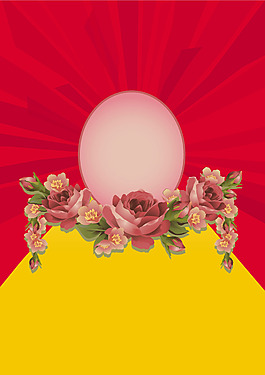 喜慶花朵雞蛋背景
