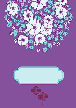 簡約邊框花朵背景