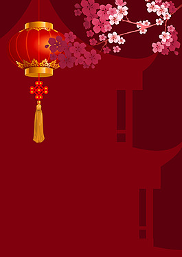 中國風(fēng)梅花燈籠背景