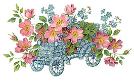 推車上的花朵