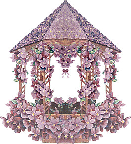 粉色花藤相框素材图片