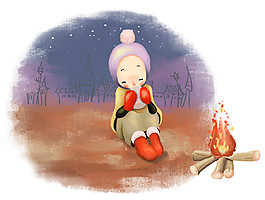 圣誕冬日童年插畫元素素材圖片