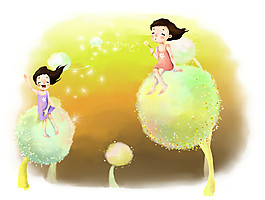 水彩繡球漫畫(huà)圖片