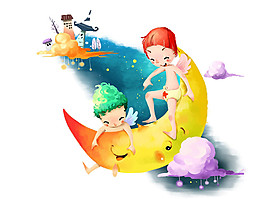 水彩卡通插畫元素素材