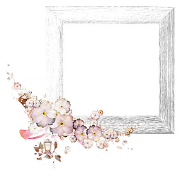 簡(jiǎn)約花朵邊框素材