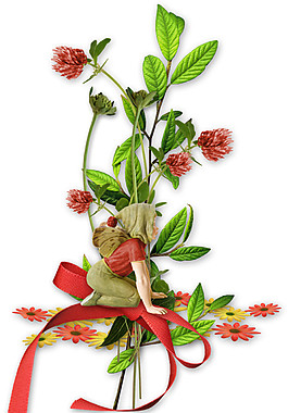 精美草花實物元素