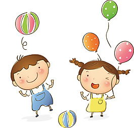 卡通兒童氣球元素