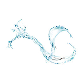 藍色水波流線元素