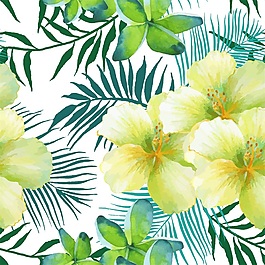 花朵樹葉矢量背景素材