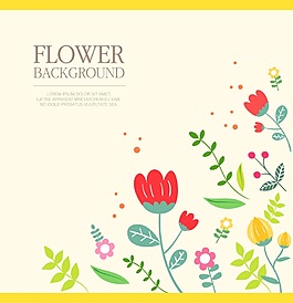小清新簡約花朵矢量背景