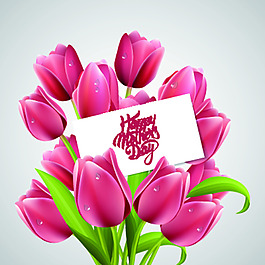 卡通花卉母親節(jié)logo海報設計矢量素材