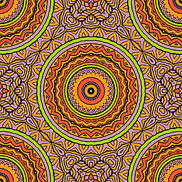 圓形裝飾萬花筒花紋圖案背景矢量