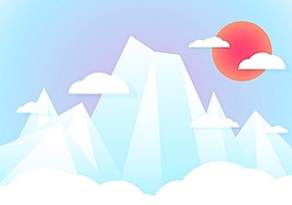 雪山矢量素材