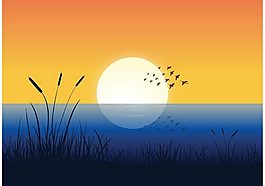 湖泊背景素材