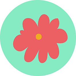 簡(jiǎn)約紅色小花圖標(biāo)矢量素材