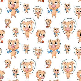 卡通可愛(ài)豬背景素材