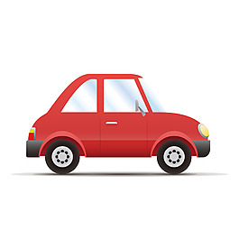 手繪紅色小汽車元素