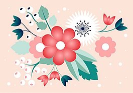 春天花朵矢量素材