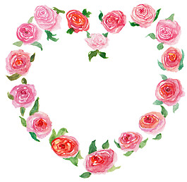 玫瑰花心形花環(huán)素材