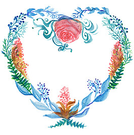 藍(lán)色心形花環(huán)素材圖片