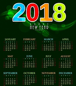 2018日歷矢量素材