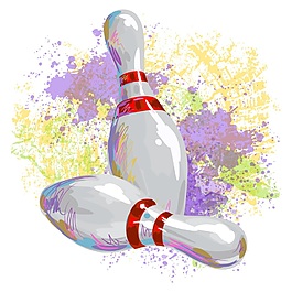 運動項目保齡球矢量圖