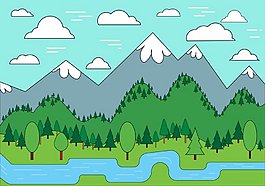 植物樹木矢量背景素材