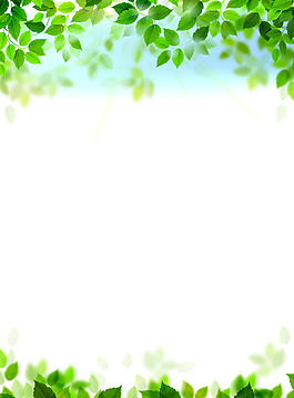 矢量清新綠色樹葉背景
