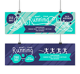 2款創意跑步比賽banner矢量素材