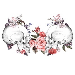 死亡與鮮花矢量素材