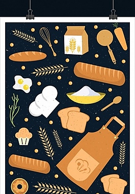 面包食材矢量素材