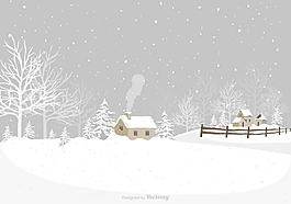 雪地风景矢量素材