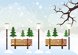 圣誕雪景矢量素材