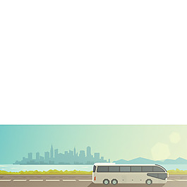卡通旅行度假banner背景