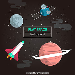 扁平化星球矢量圖