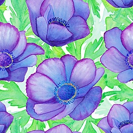 紫色水彩花朵拼接背景圖案矢量